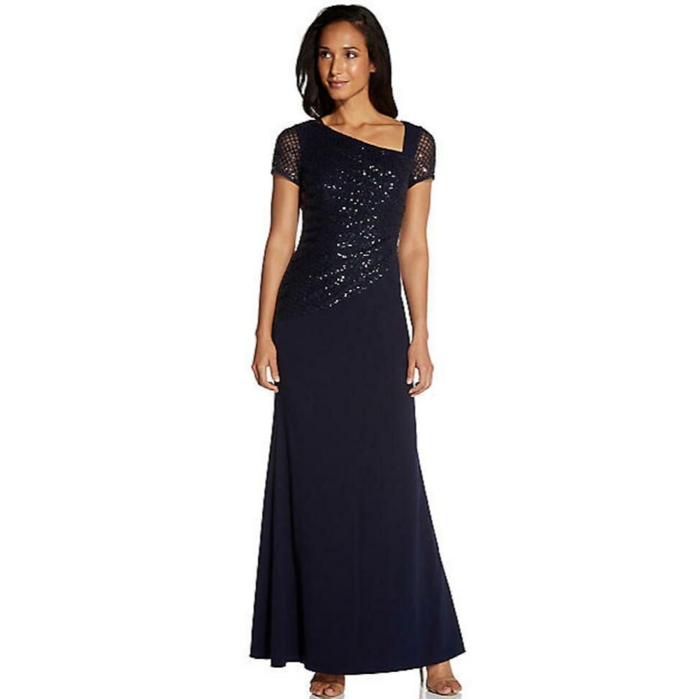 Adrianna Papell Sequin Crepe Dress - Picture 3 of 5